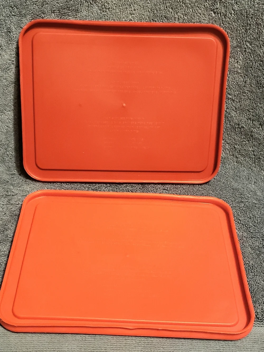 Vintage PYREX Set Of 2 Storage  Plastic Lids # 7211- PC RED